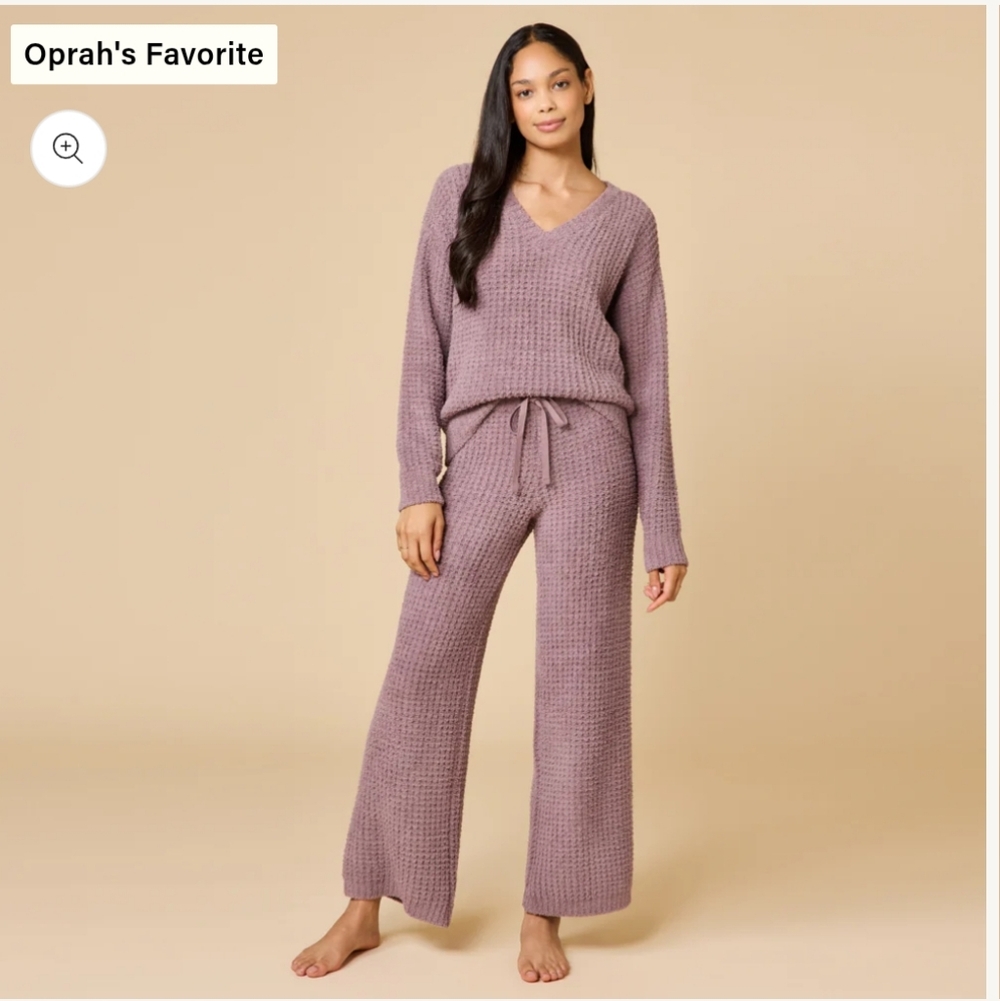Softies Waffle Marshmallow V-Neck Luxe Lounge Set